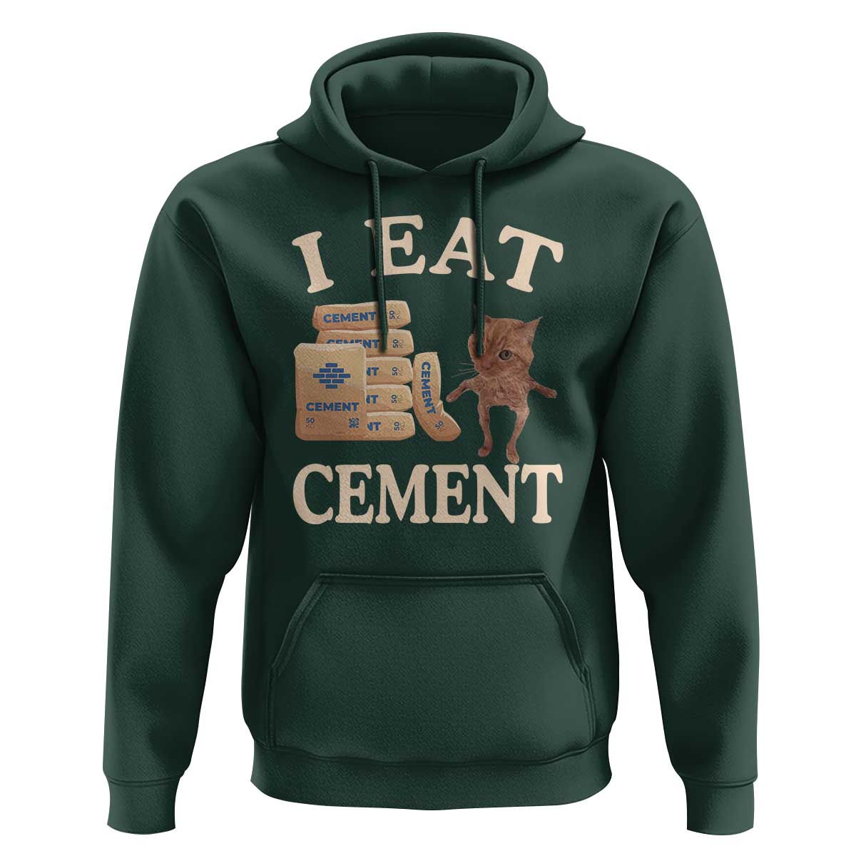Funny Cat Meme Hoodie I Eat Cement