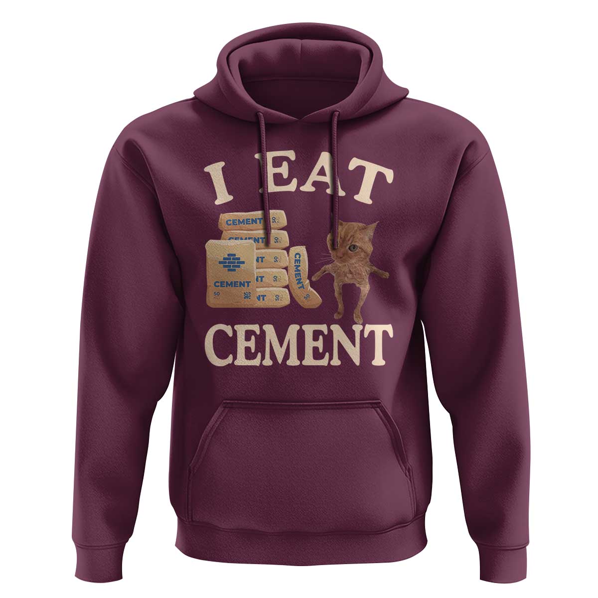 Funny Cat Meme Hoodie I Eat Cement