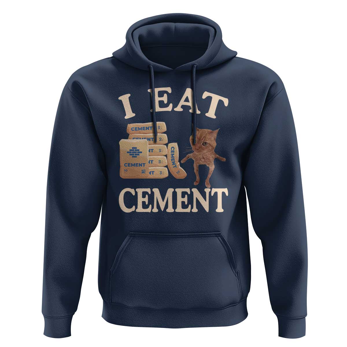 Funny Cat Meme Hoodie I Eat Cement