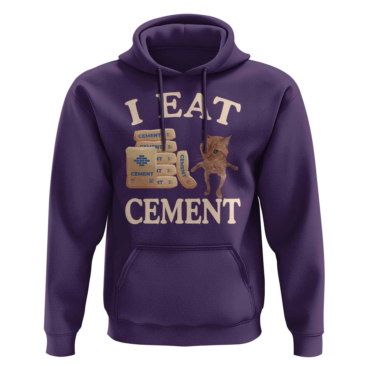 Funny Cat Meme Hoodie I Eat Cement
