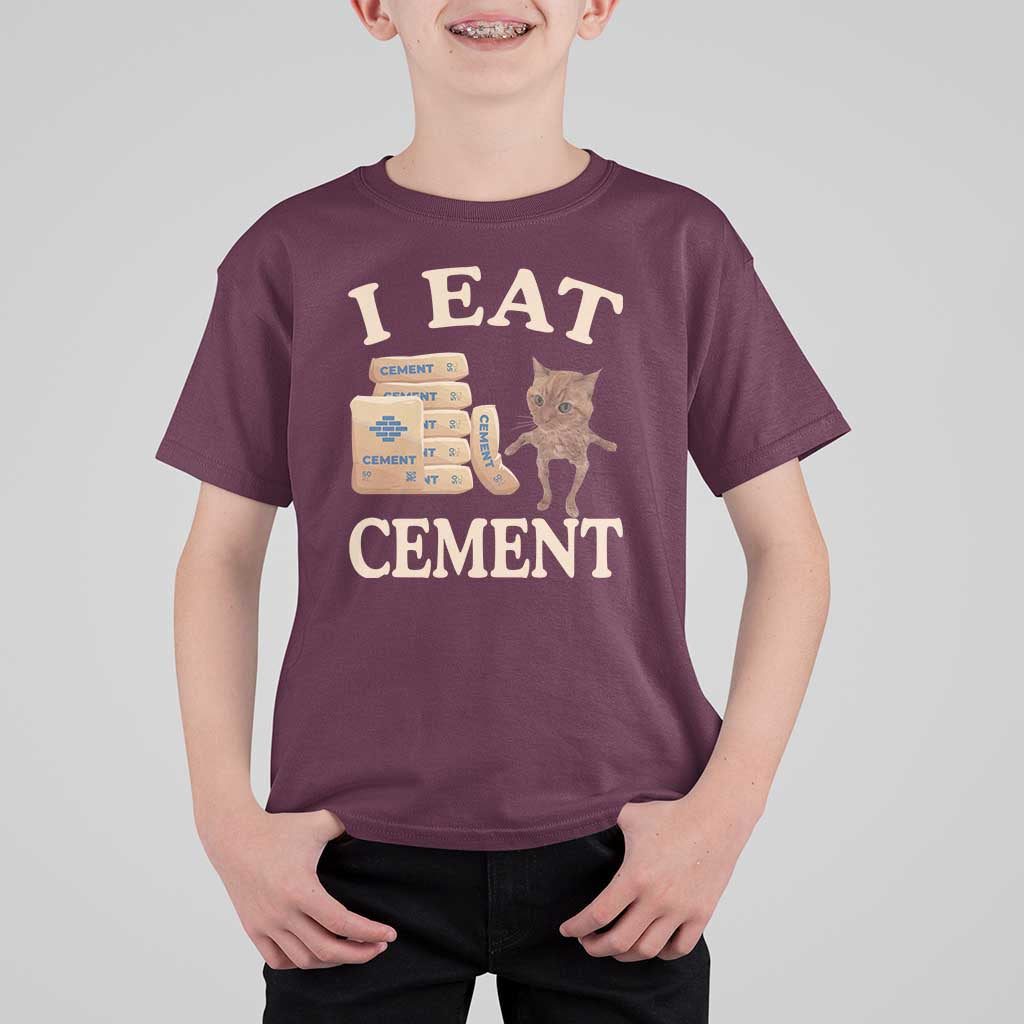 Funny Cat Meme T Shirt For Kid I Eat Cement - Wonder Print Shop
