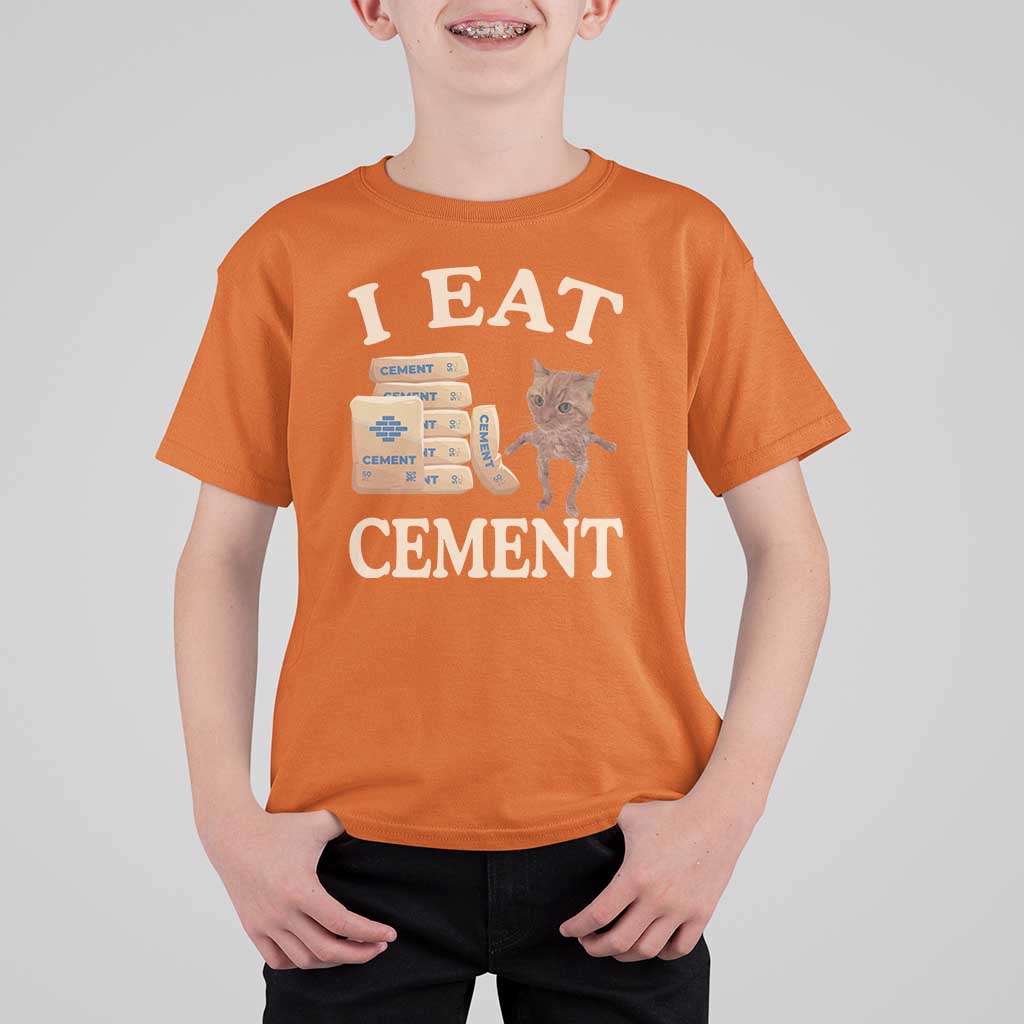 Funny Cat Meme T Shirt For Kid I Eat Cement - Wonder Print Shop