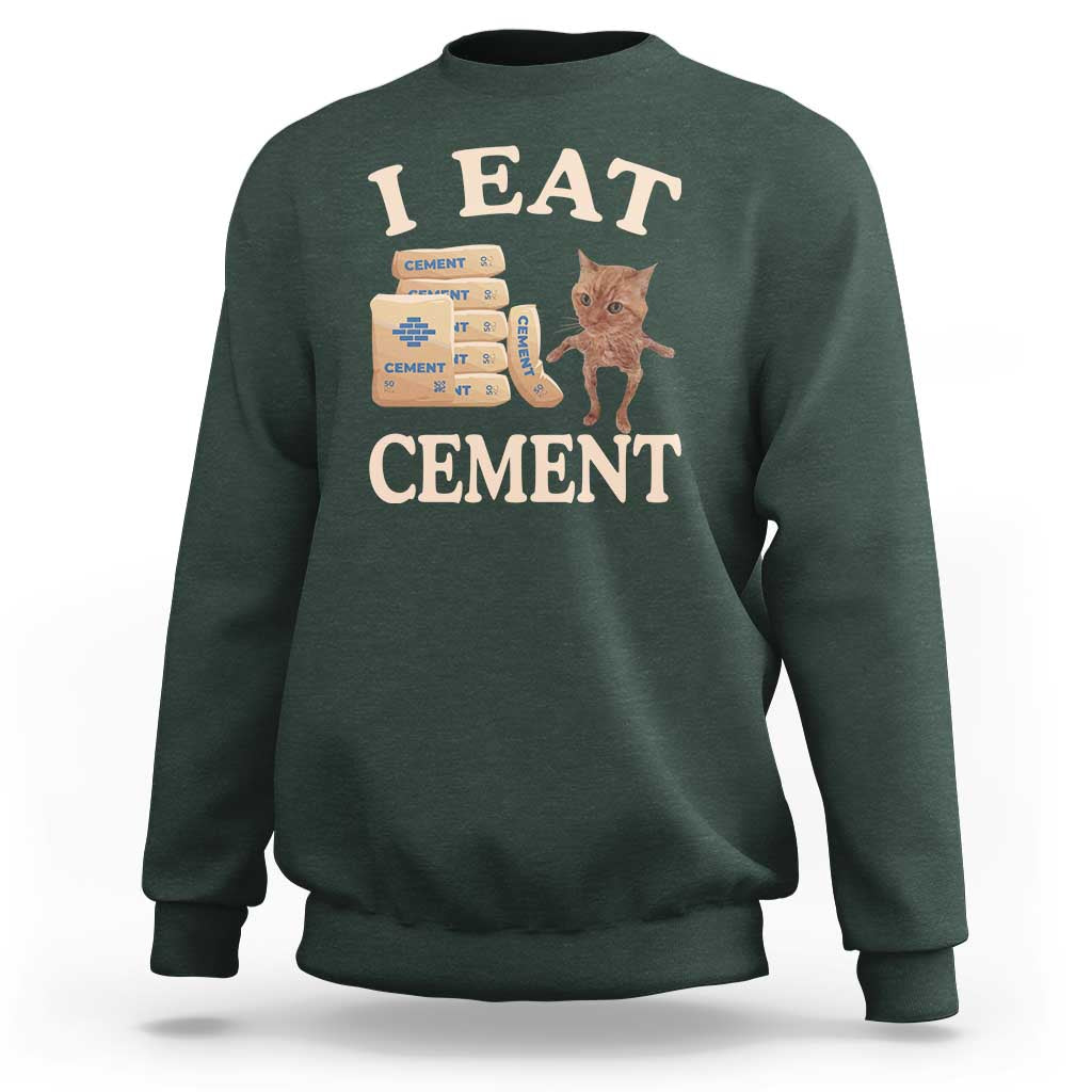 Funny Cat Meme Sweatshirt I Eat Cement - Wonder Print Shop