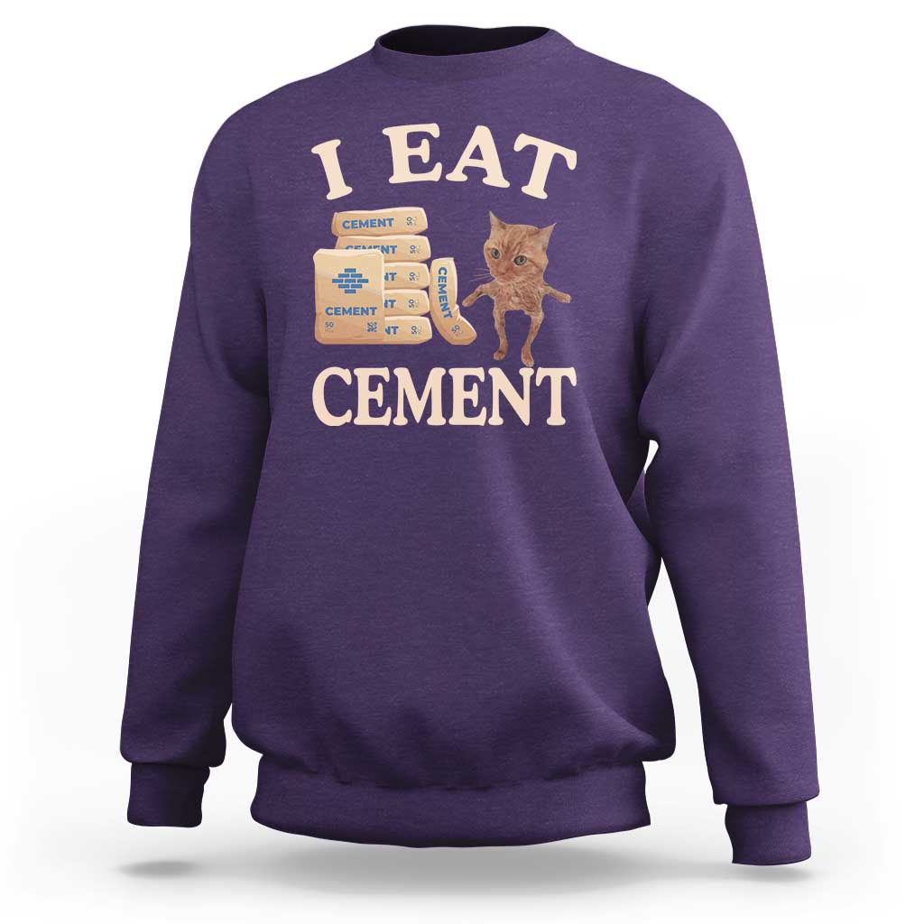 Funny Cat Meme Sweatshirt I Eat Cement - Wonder Print Shop