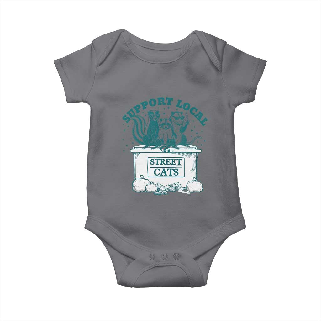 Funny Support Local Street Cat Baby Onesie Raccoon Opossum Skunk Garbage Crew