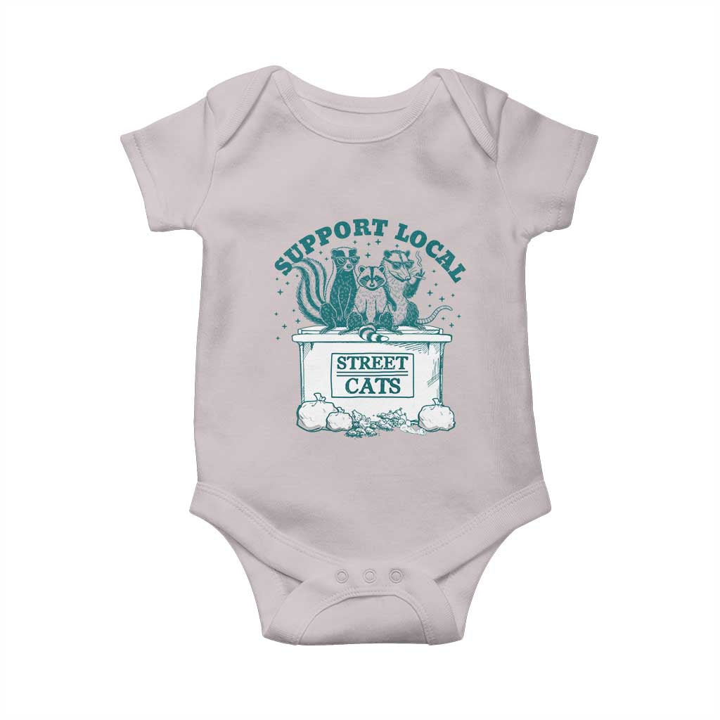 Funny Support Local Street Cat Baby Onesie Raccoon Opossum Skunk Garbage Crew