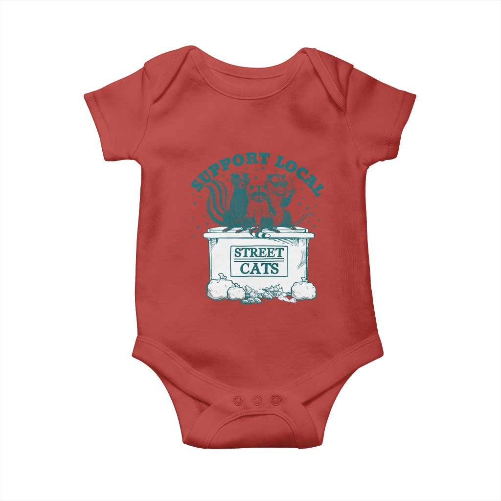 Funny Support Local Street Cat Baby Onesie Raccoon Opossum Skunk Garbage Crew