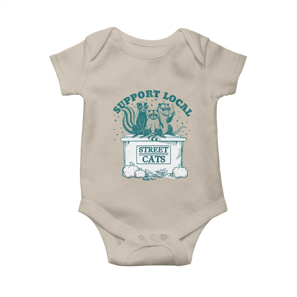Funny Support Local Street Cat Baby Onesie Raccoon Opossum Skunk Garbage Crew