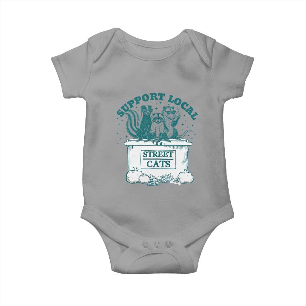 Funny Support Local Street Cat Baby Onesie Raccoon Opossum Skunk Garbage Crew