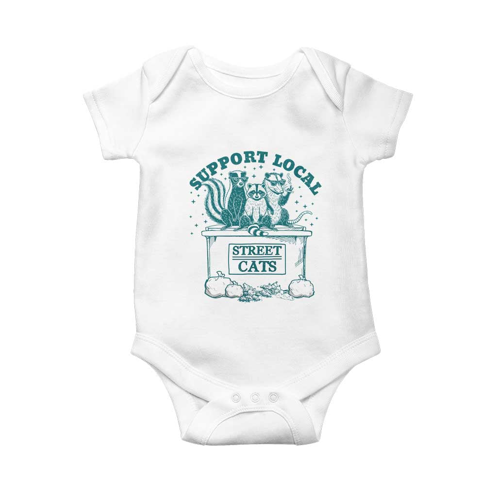 Funny Support Local Street Cat Baby Onesie Raccoon Opossum Skunk Garbage Crew