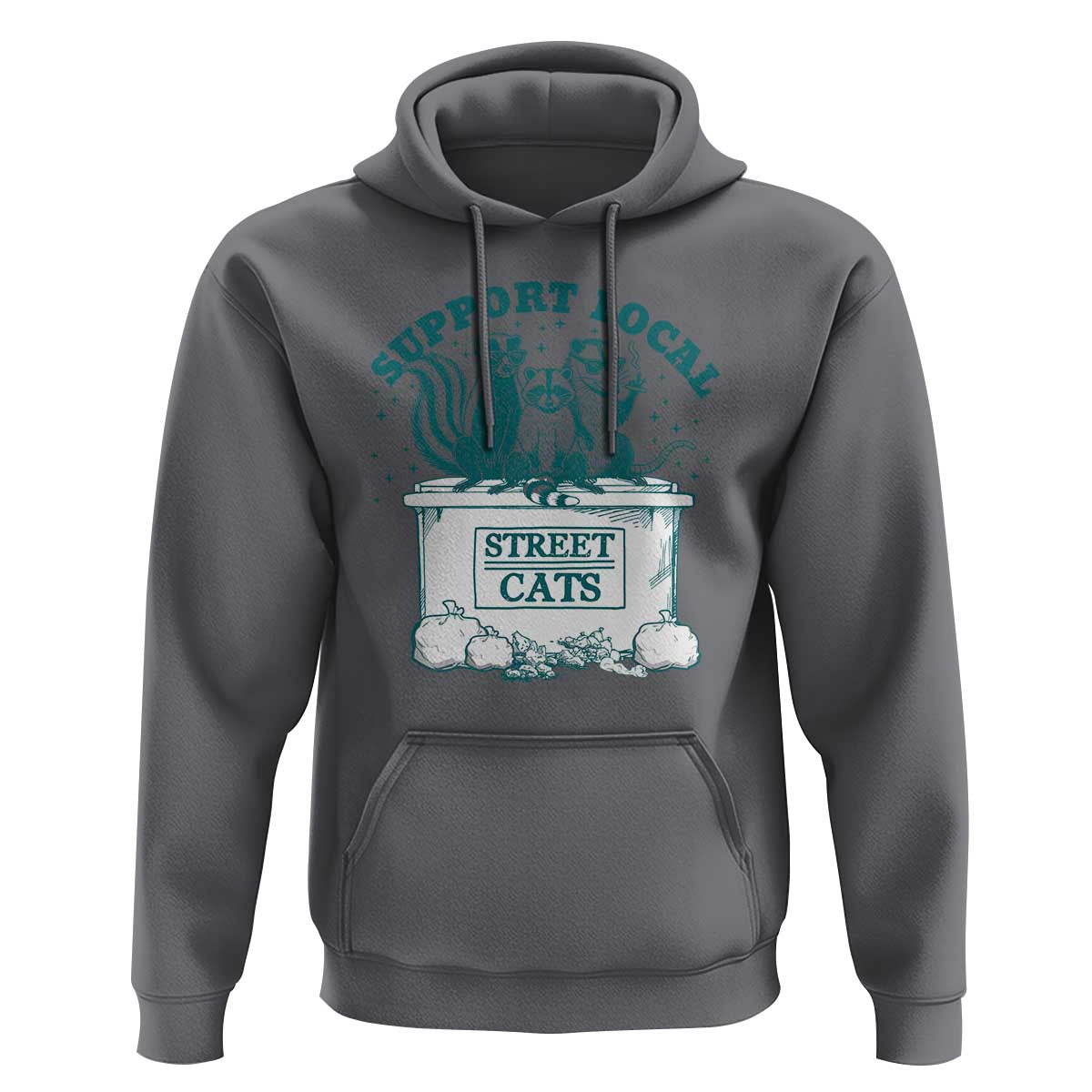 Funny Support Local Street Cat Hoodie Raccoon Opossum Skunk Garbage Crew