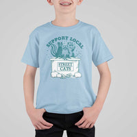 Funny Support Local Street Cat T Shirt For Kid Raccoon Opossum Skunk Garbage Crew - Wonder Print Shop