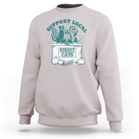 Funny Support Local Street Cat Sweatshirt Raccoon Opossum Skunk Garbage Crew - Wonder Print Shop