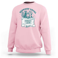 Funny Support Local Street Cat Sweatshirt Raccoon Opossum Skunk Garbage Crew - Wonder Print Shop