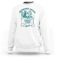 Funny Support Local Street Cat Sweatshirt Raccoon Opossum Skunk Garbage Crew - Wonder Print Shop