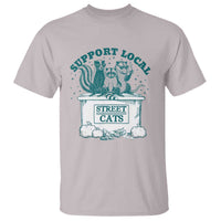 Funny Support Local Street Cat T Shirt Raccoon Opossum Skunk Garbage Crew - Wonder Print Shop