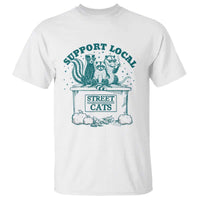 Funny Support Local Street Cat T Shirt Raccoon Opossum Skunk Garbage Crew - Wonder Print Shop