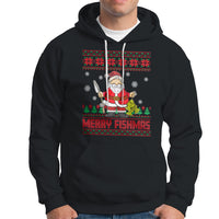 Merry Fishmas Santa Fishing Xmas Fish Fisherman Hoodie - Wonder Print Shop