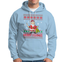 Merry Fishmas Santa Fishing Xmas Fish Fisherman Hoodie - Wonder Print Shop