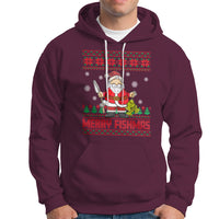Merry Fishmas Santa Fishing Xmas Fish Fisherman Hoodie - Wonder Print Shop