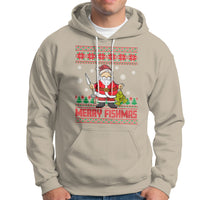 Merry Fishmas Santa Fishing Xmas Fish Fisherman Hoodie - Wonder Print Shop