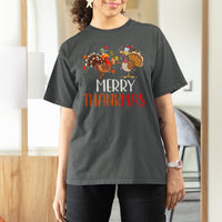 Merry Thankmas Santa Turkey Costume Thanksgiving Christmas T Shirt For Women - Wonder Print Shop