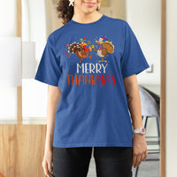 Merry Thankmas Santa Turkey Costume Thanksgiving Christmas T Shirt For Women - Wonder Print Shop
