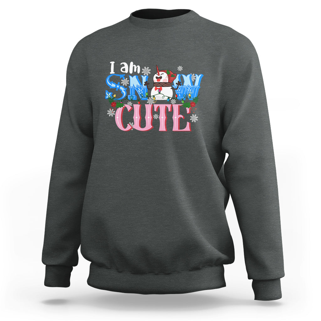 Christmas Sweatshirt I Am Snow Cute Snowman Winter Chilling - Wonder Print Shop