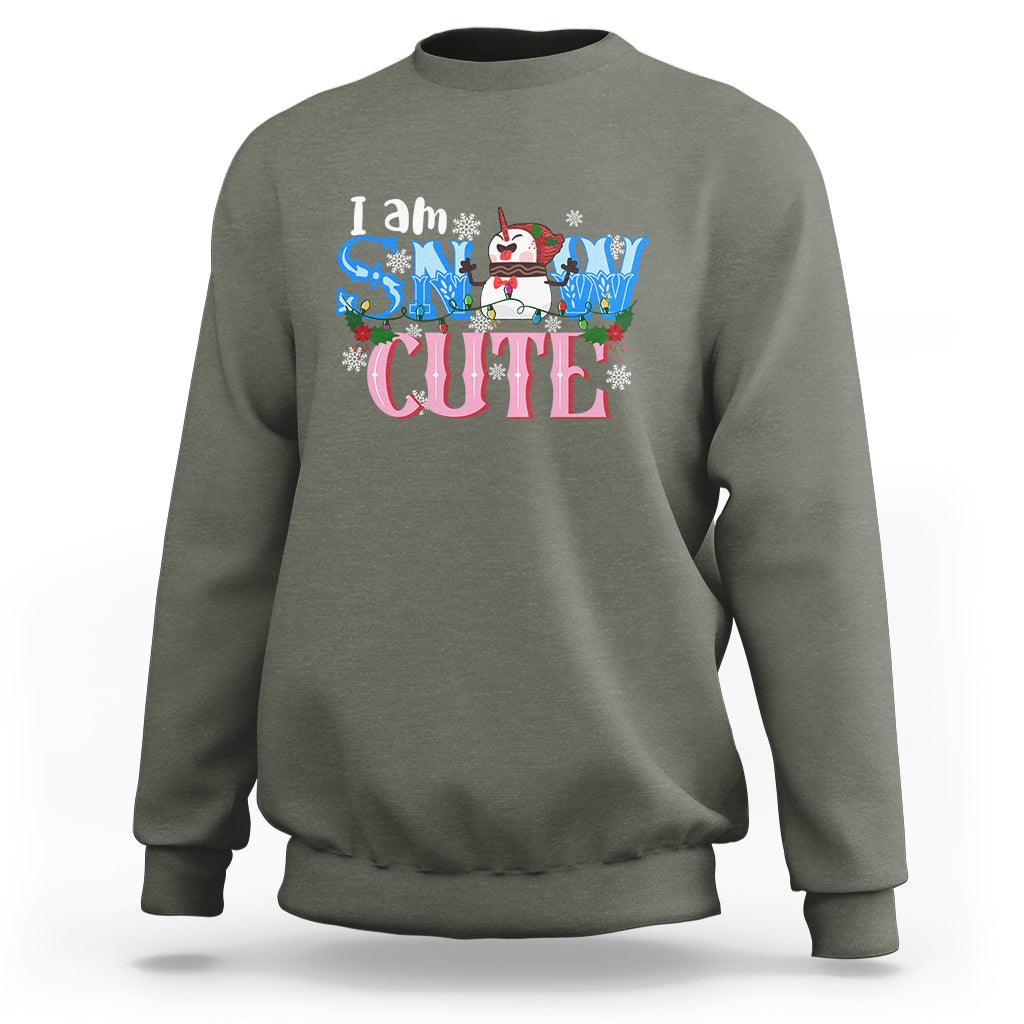 Christmas Sweatshirt I Am Snow Cute Snowman Winter Chilling - Wonder Print Shop