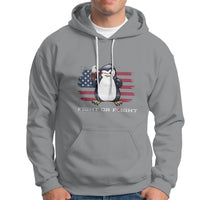 Fight or Flight Meme Cool Penguin Pun Patriotic US Flag Hoodie - Wonder Print Shop