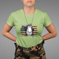 Fight or Flight Meme Cool Penguin Pun Patriotic US Flag T Shirt - Wonder Print Shop