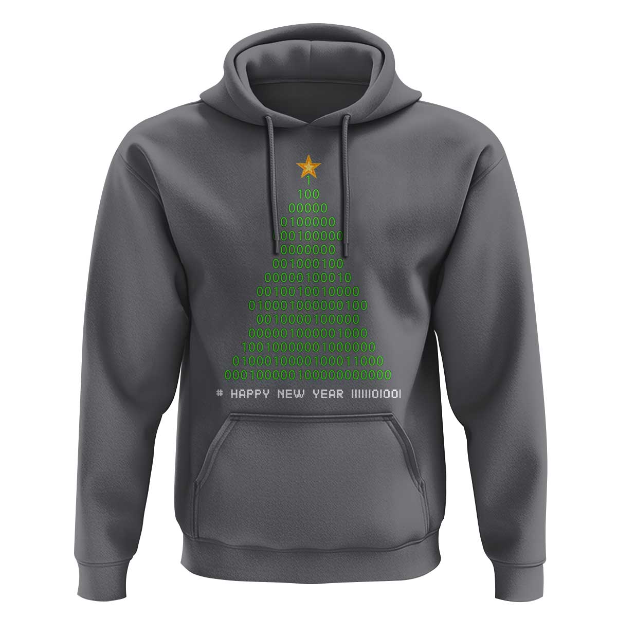 Funny Binary Christmas Tree Hoodie HAPPY NEW YEAR 11111101001