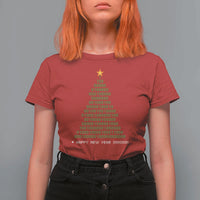Funny Binary Christmas Tree T Shirt For Women HAPPY NEW YEAR 11111101001 - Wonder Print Shop