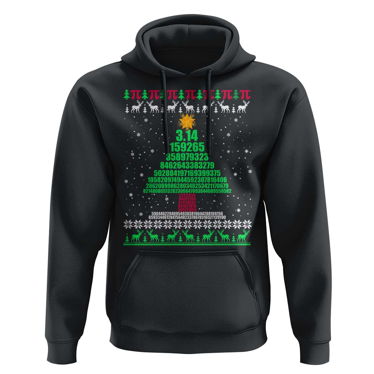 Funny Xmas Math Pi Christmas Tree Hoodie