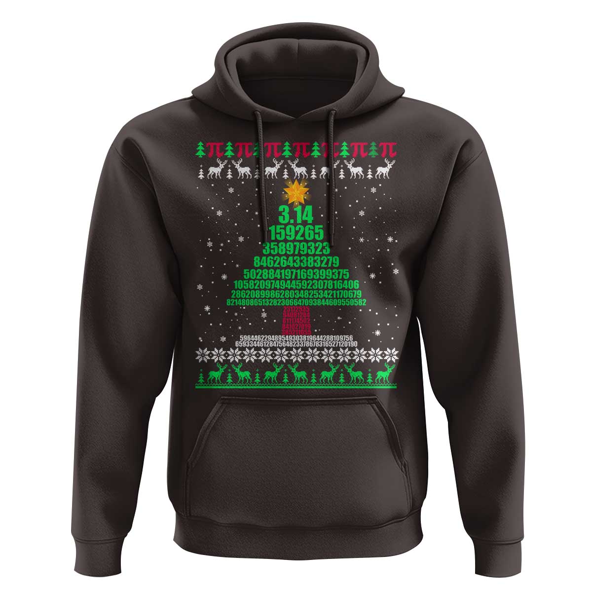 Funny Xmas Math Pi Christmas Tree Hoodie
