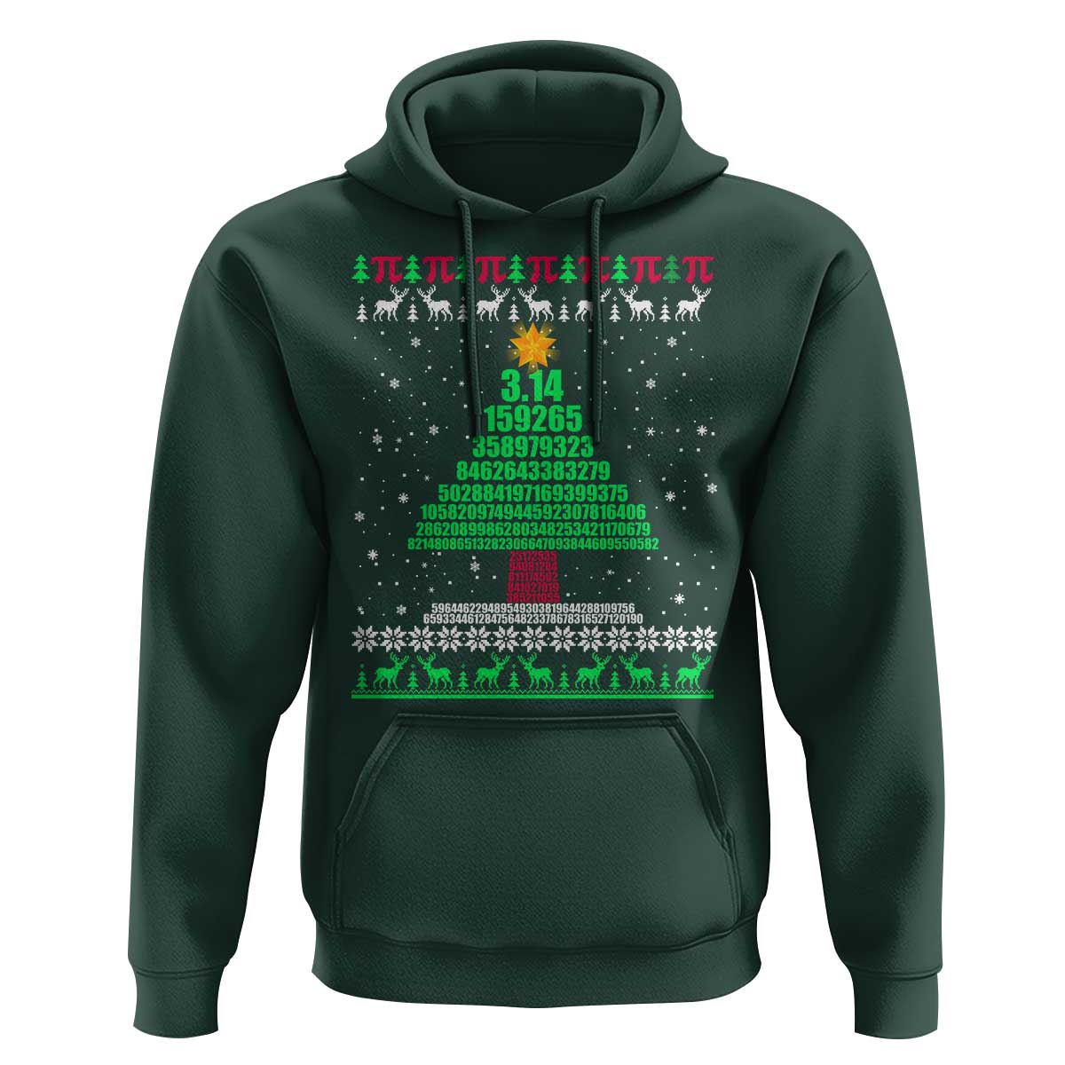 Funny Xmas Math Pi Christmas Tree Hoodie