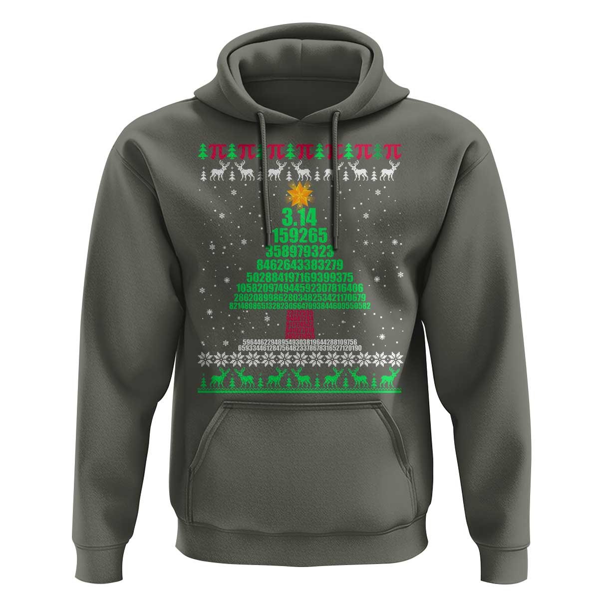 Funny Xmas Math Pi Christmas Tree Hoodie