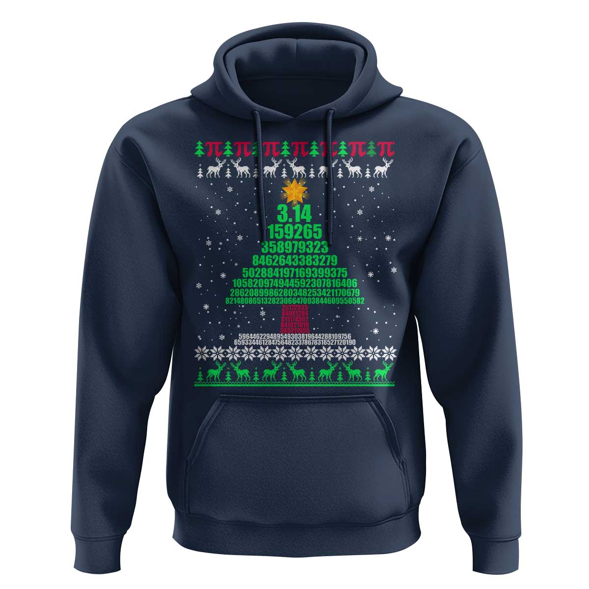 Funny Xmas Math Pi Christmas Tree Hoodie