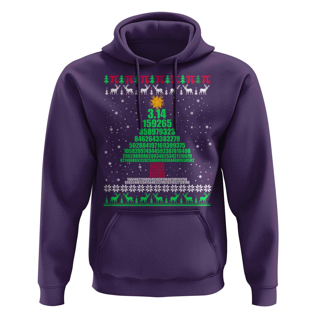 Funny Xmas Math Pi Christmas Tree Hoodie