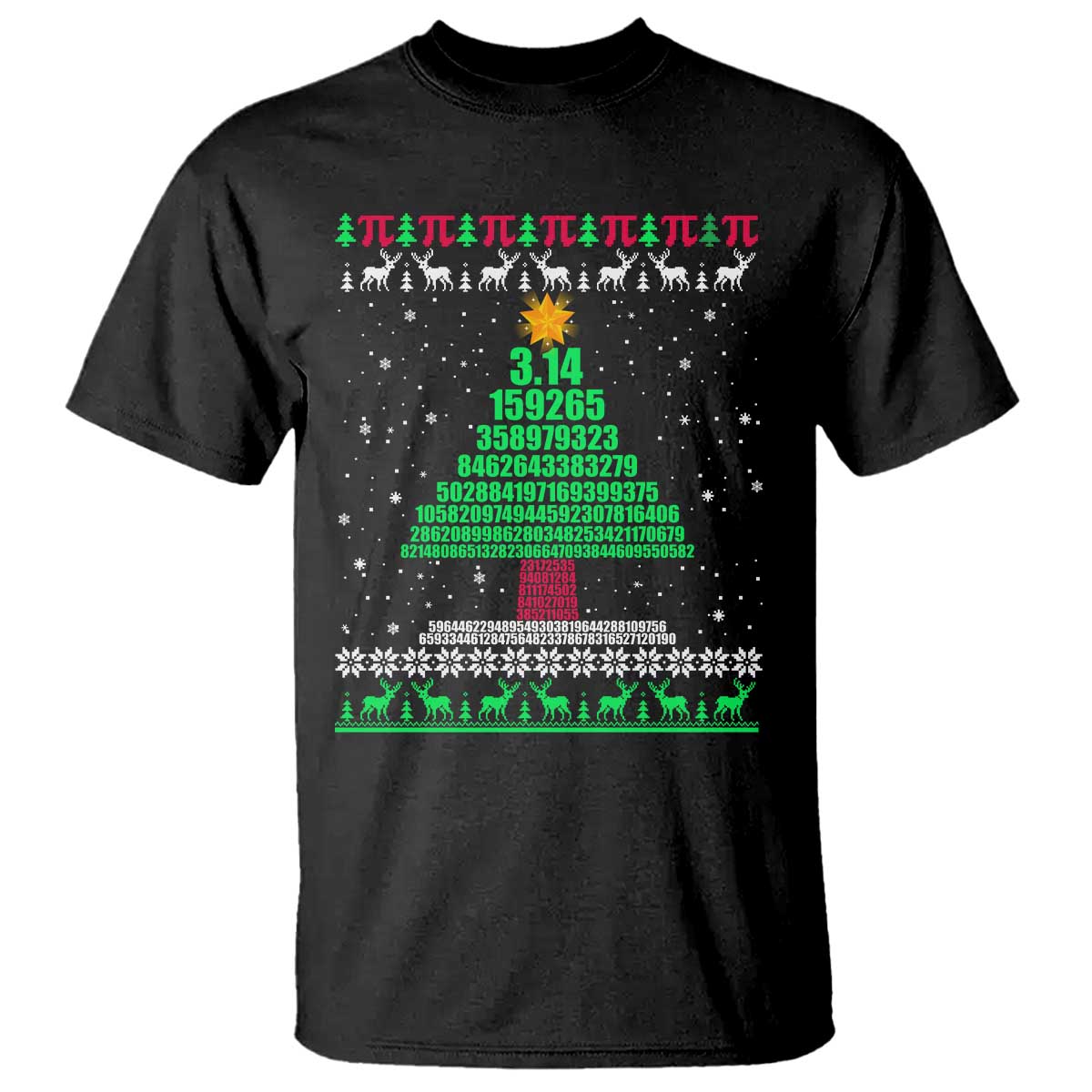 Funny Xmas Math Pi Christmas Tree T Shirt - Wonder Print Shop