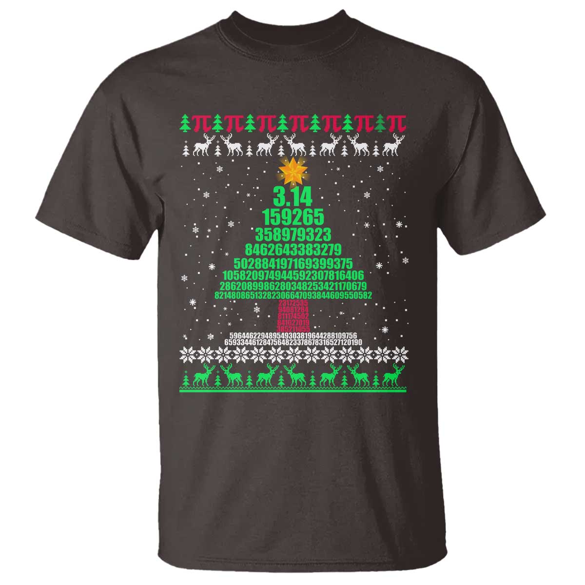 Funny Xmas Math Pi Christmas Tree T Shirt - Wonder Print Shop