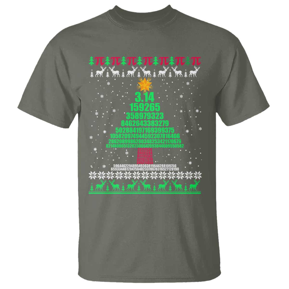 Funny Xmas Math Pi Christmas Tree T Shirt - Wonder Print Shop