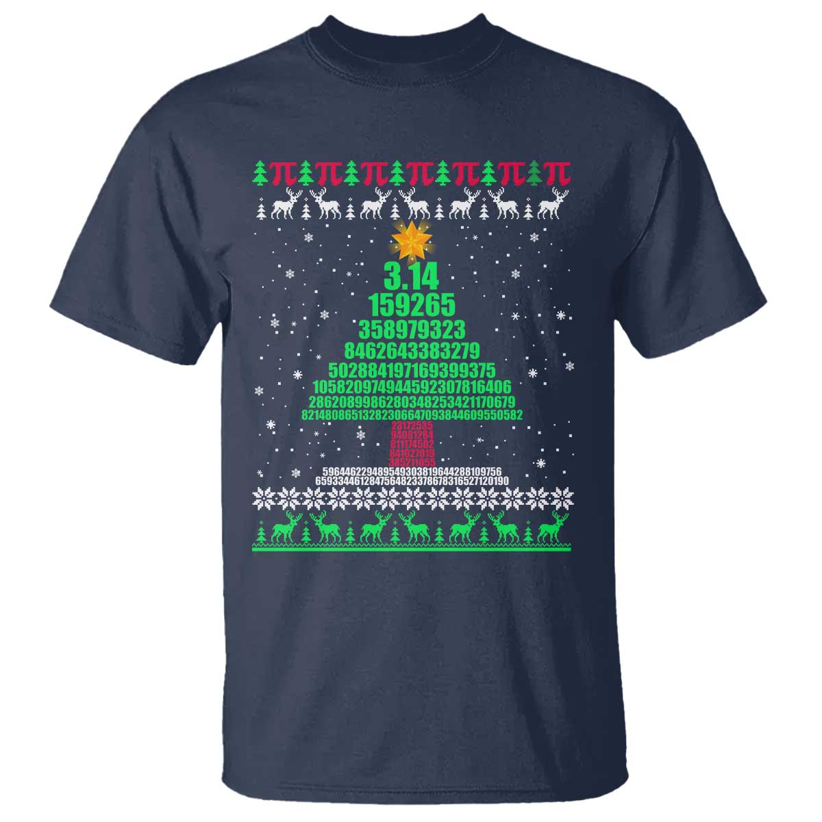 Funny Xmas Math Pi Christmas Tree T Shirt - Wonder Print Shop