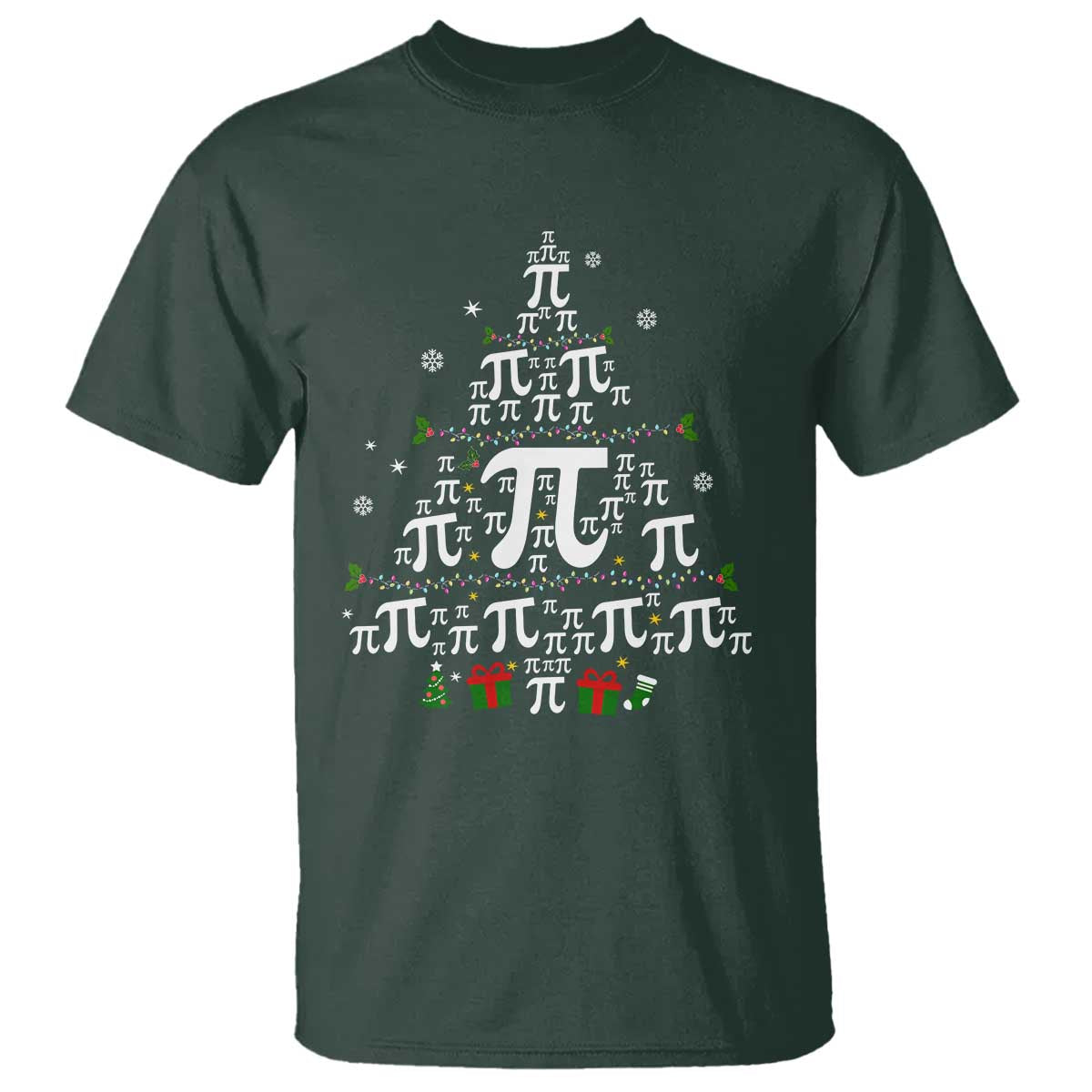 Funny Christmas Math Teacher T Shirt Pi Christmas Tree - Wonder Print Shop