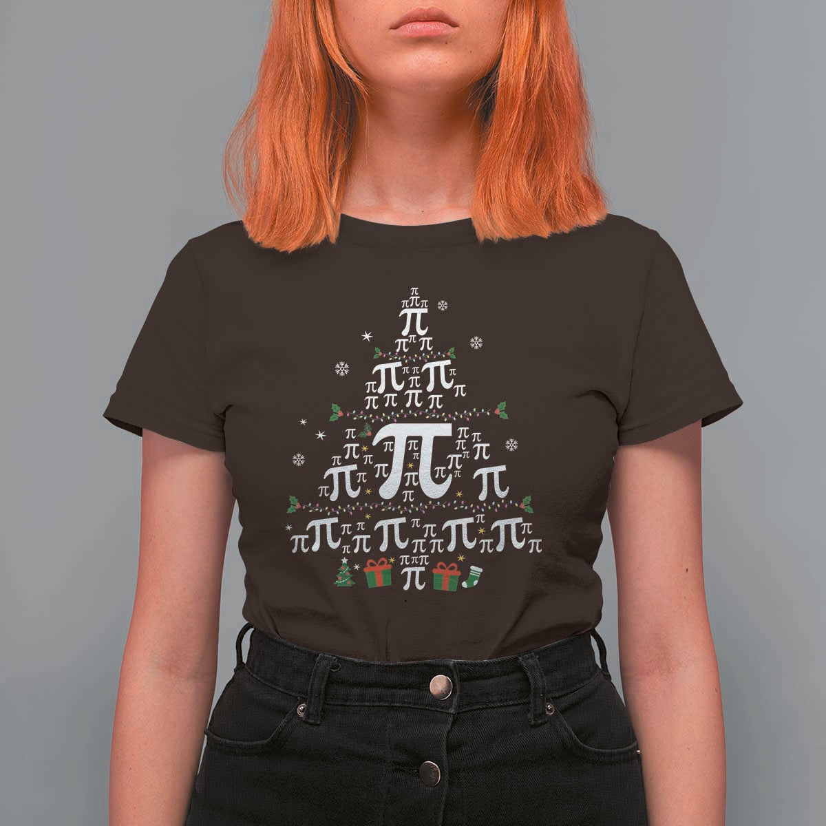 Funny Christmas Math Teacher T Shirt For Women Pi Christmas Tree - Wonder Print Shop