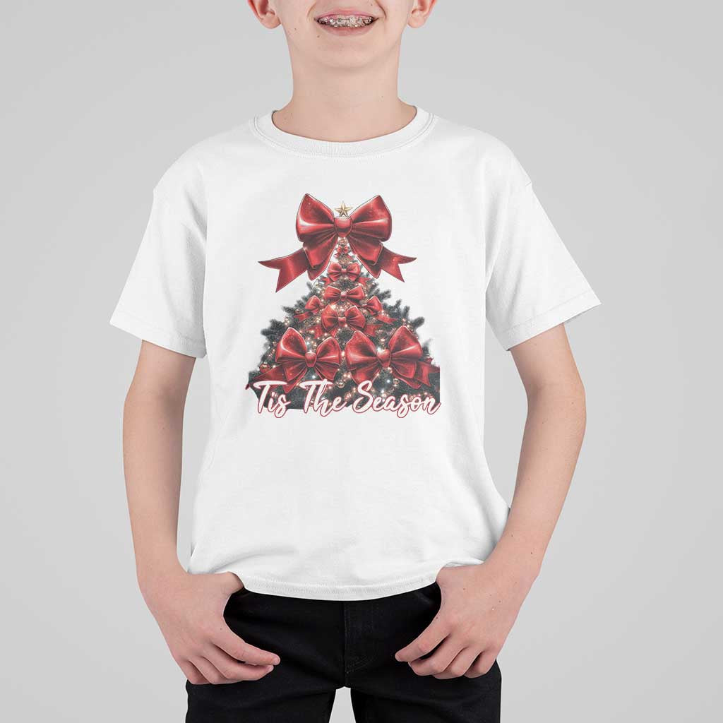 Christmas Tree Coquette Tis The Season T Shirt For Kid - Wonder Print Shop