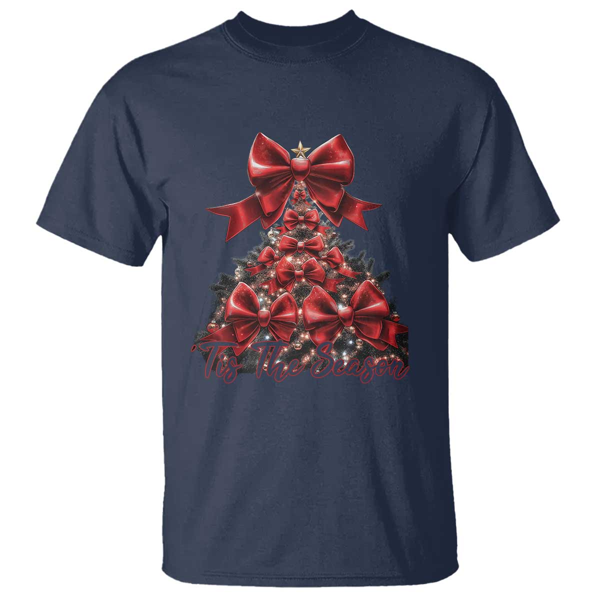Christmas Tree Coquette Tis The Season T Shirt - Wonder Print Shop