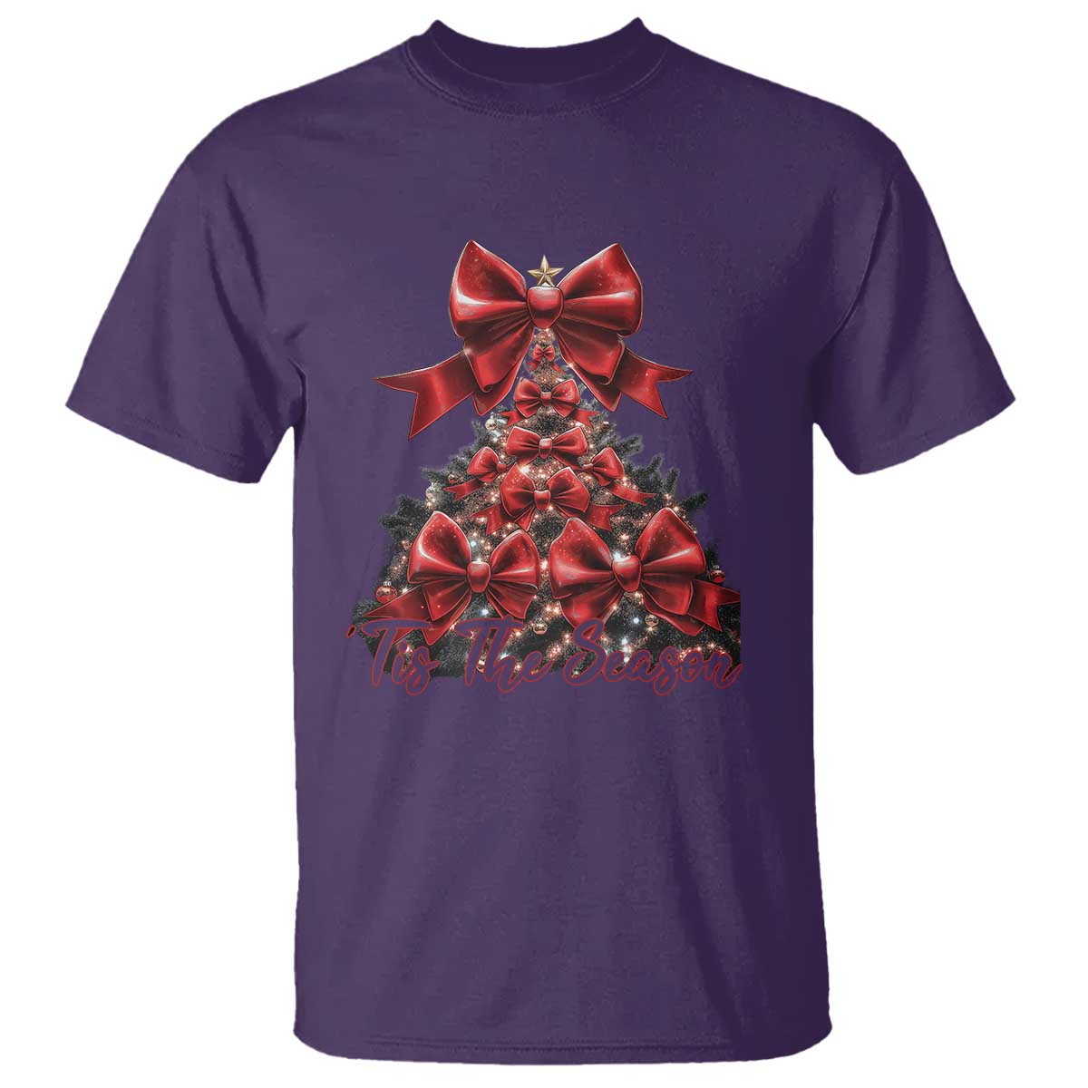 Christmas Tree Coquette Tis The Season T Shirt - Wonder Print Shop