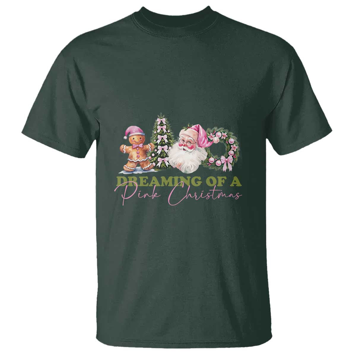 Dreaming Of A Pink Christmas T Shirt - Wonder Print Shop
