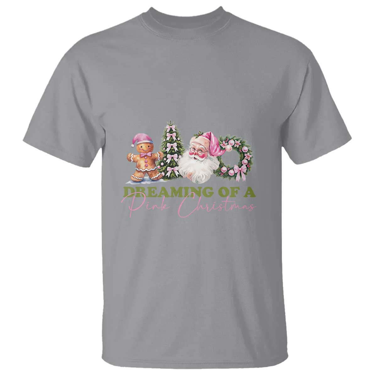 Dreaming Of A Pink Christmas T Shirt - Wonder Print Shop